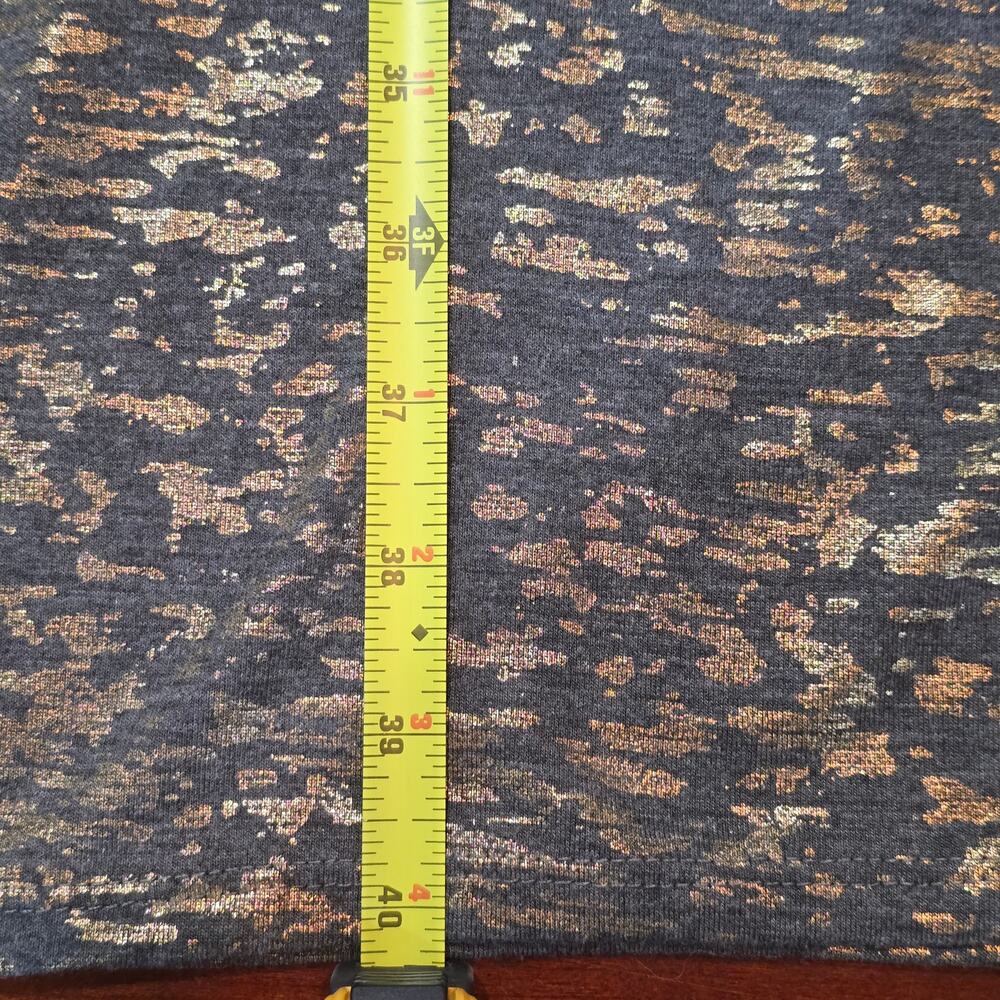 LuLaRoe Carly Dress Gray & Metallic Gold Foil Limited Edition Short Sleeve Dress - Picture 10 of 12